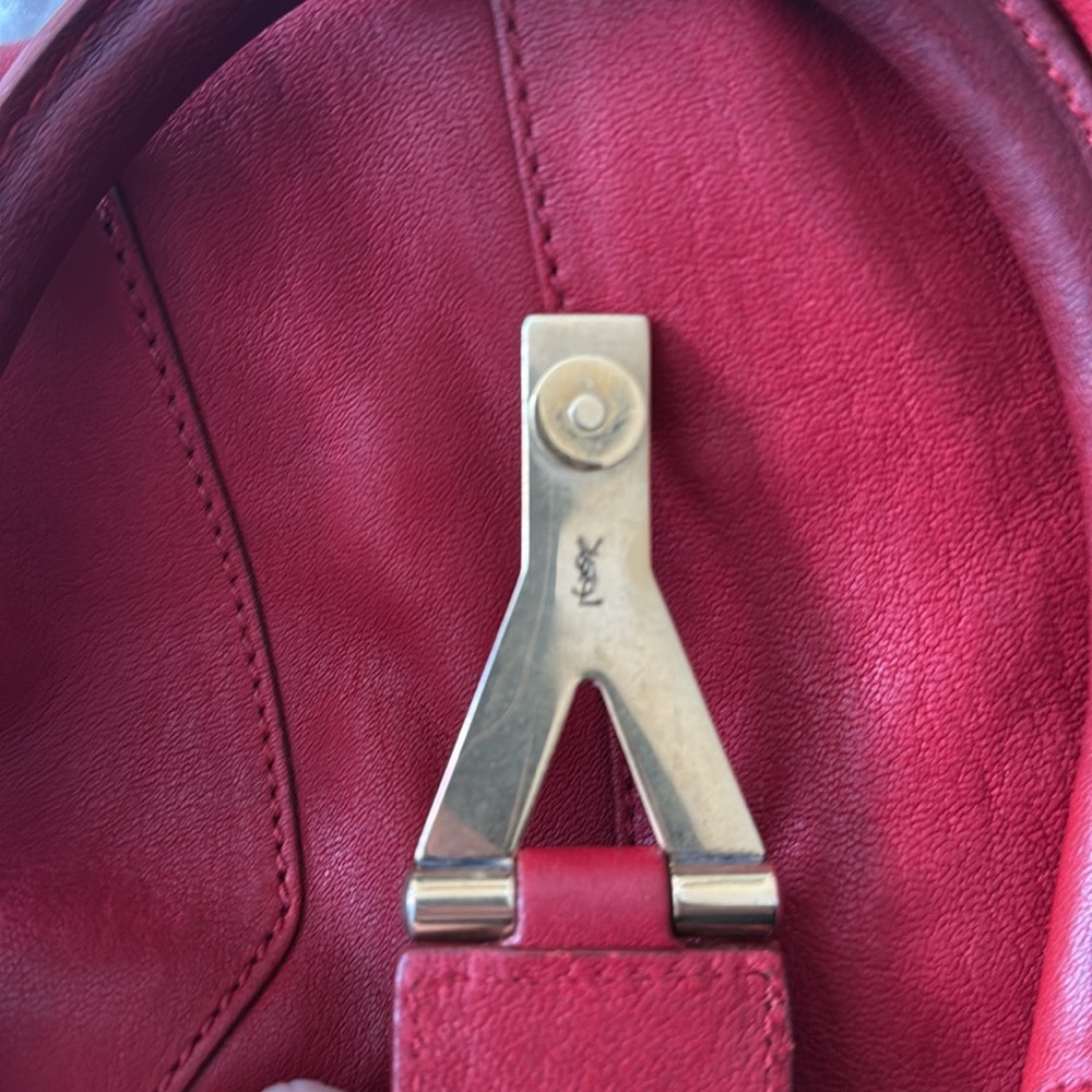 Yves Saint Laurent Red Leather Cabas Tote Bag - Picture 8 of 8